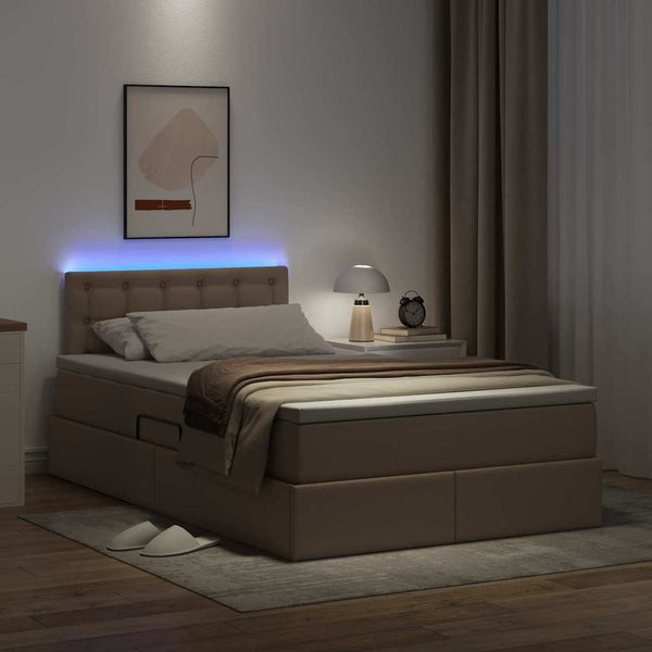 Bett mit Stauraum LED Cappuccino 120x200 cm