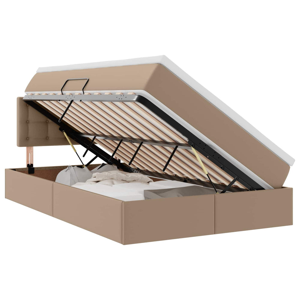 Bett mit Stauraum LED Cappuccino 120x200 cm