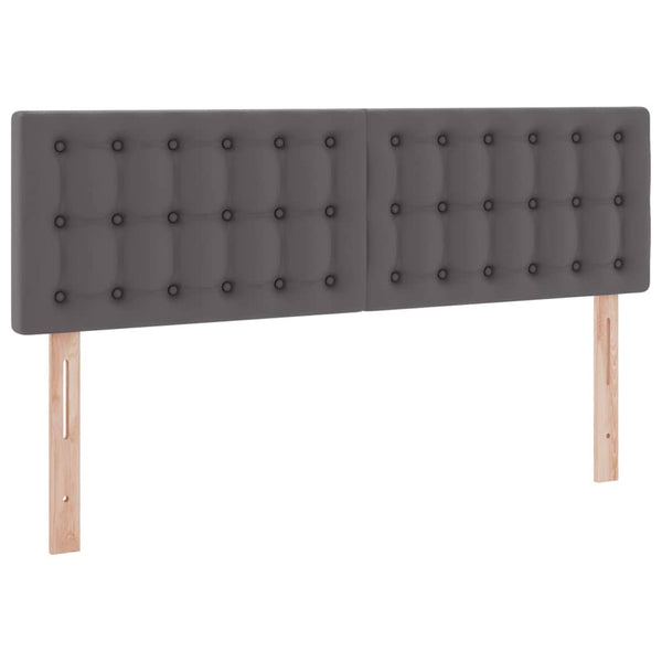 vidaXL Lit avec rangement et LED gris 140 x 190 cm en similicuir