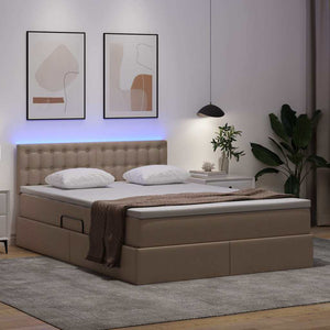 Bett mit Stauraum LED Cappuccino 140x190 cm
