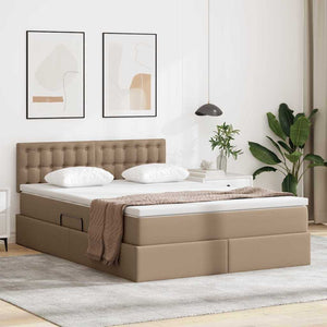 Bett mit Stauraum LED Cappuccino 140x190 cm