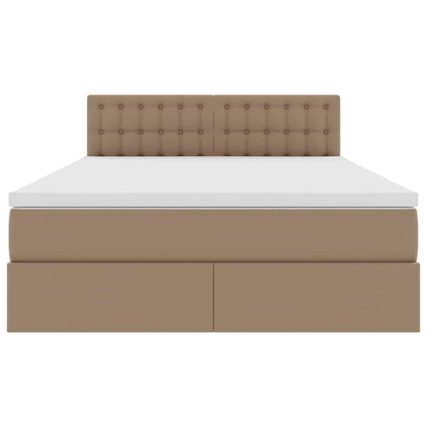 Bett mit Stauraum LED Cappuccino 140x190 cm
