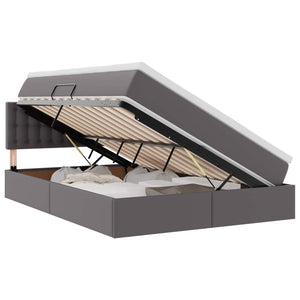 vidaXL Lit avec rangement et LED Gris 140 x 200 cm Similicuir