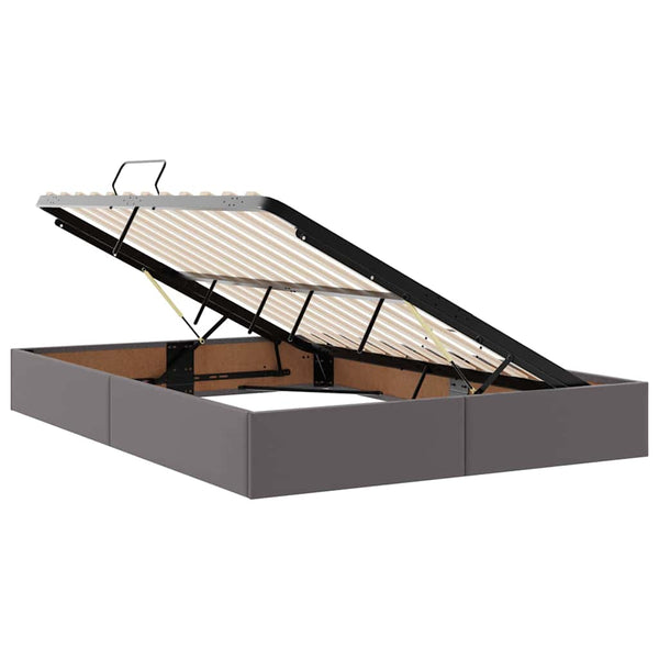 vidaXL Lit avec rangement et LED Gris 140 x 200 cm Similicuir
