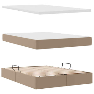Bett mit Stauraum & LED Cappuccino 140x200 cm