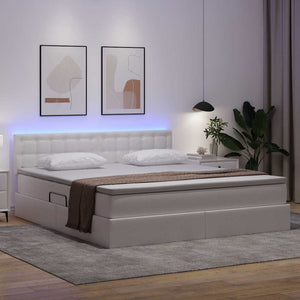 Bett mit Stauraum, LED, Kunstleder, 160x200 cm