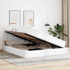 Bett mit Stauraum, LED, Kunstleder, 160x200 cm