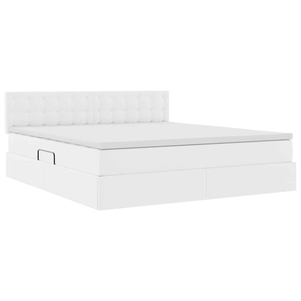 Bett mit Stauraum, LED, Kunstleder, 160x200 cm