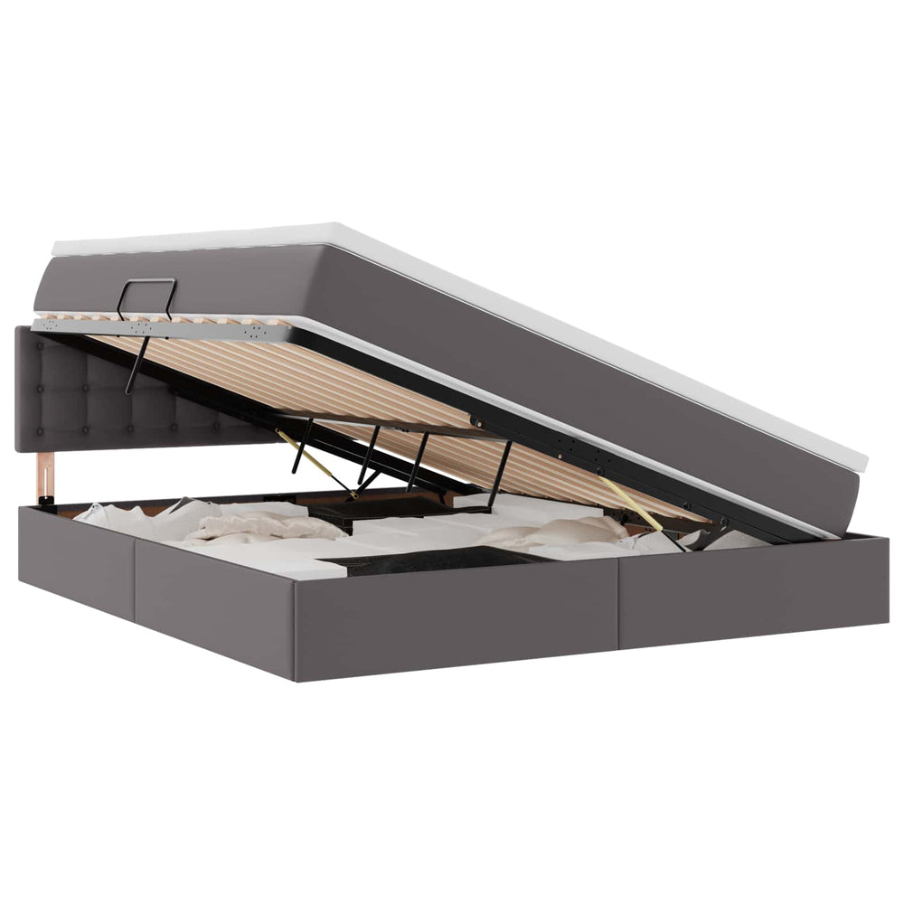 Bett mit Stauraum und LED Grau 160x200 cm