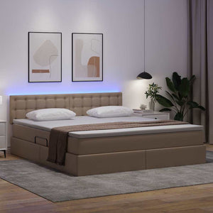 Bett mit Stauraum und LED Cappuccino 160x200 cm