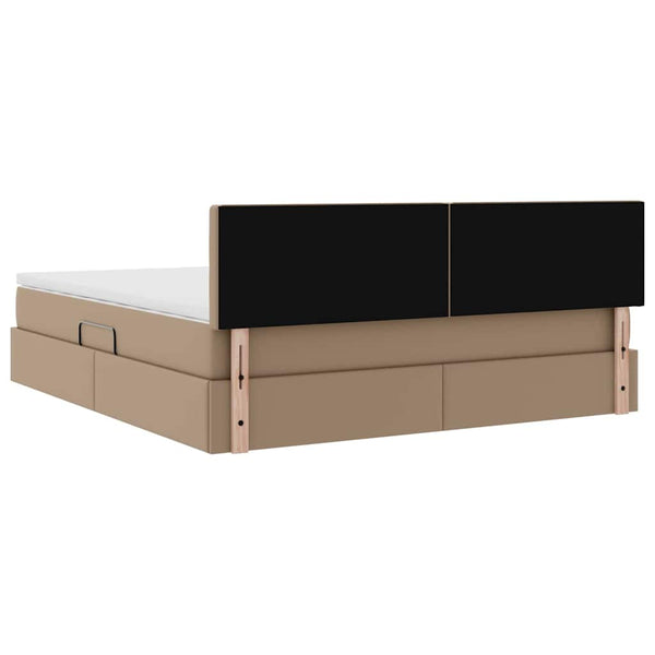Bett mit Stauraum und LED Cappuccino 160x200 cm