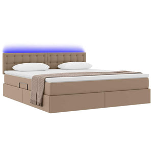 Bett mit Stauraum und LED Cappuccino 160x200 cm