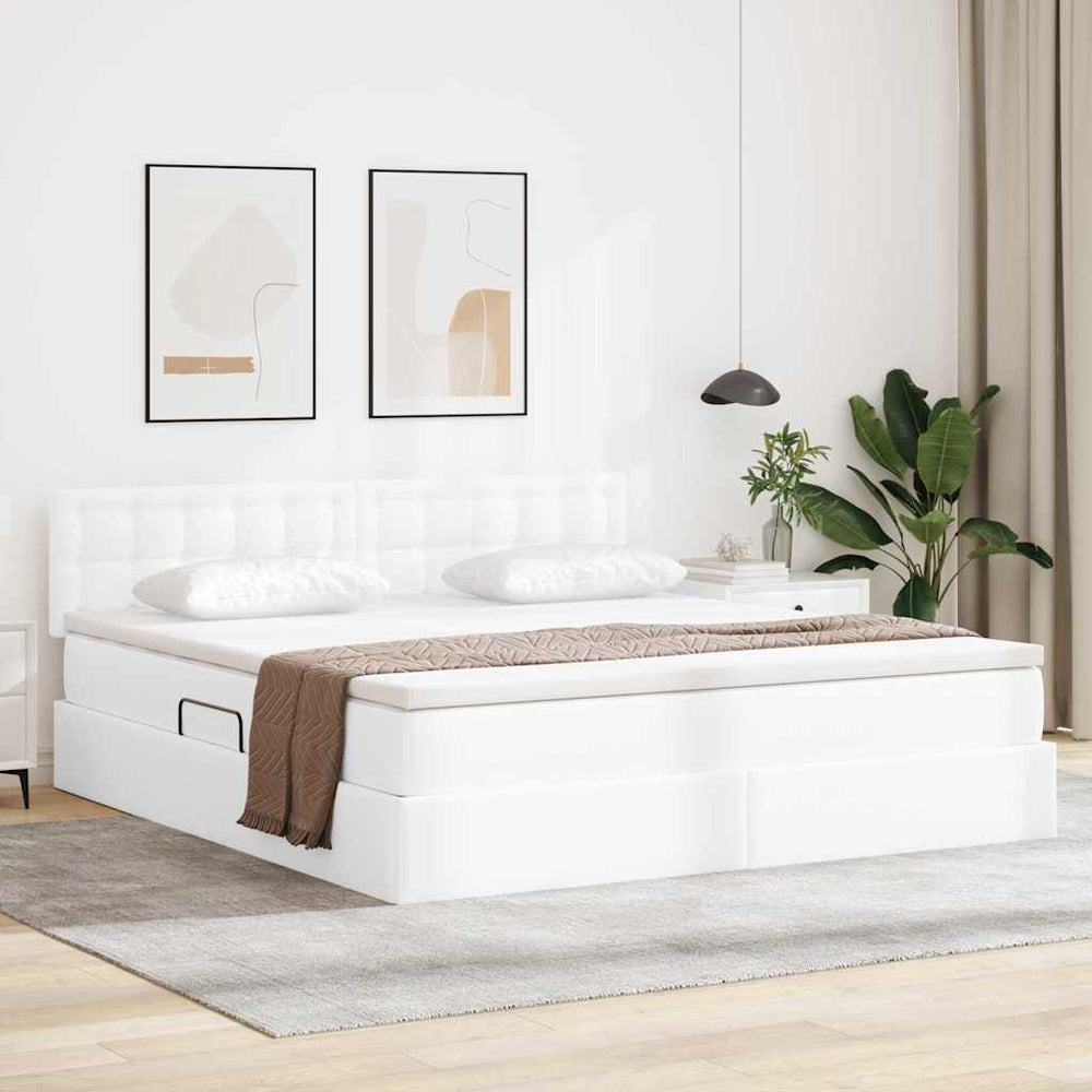 Bett mit Stauraum und LED 180x200 cm Kunstleder