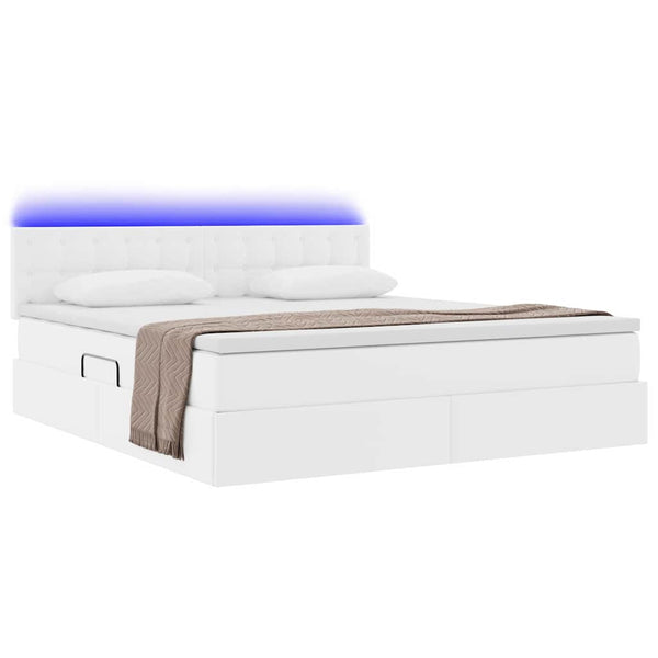 Bett mit Stauraum und LED 180x200 cm Kunstleder