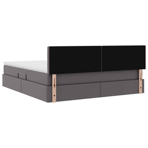 Bett mit Stauraum & LED Grau 180x200 cm