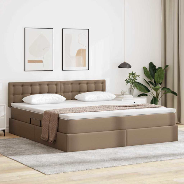 Bett mit Stauraum und LED Cappuccino 180x200 cm