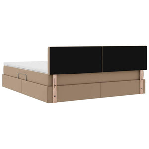 Bett mit Stauraum und LED Cappuccino 180x200 cm