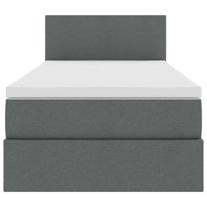 vidaXL Lit avec rangement et LED Gris foncé 90 x 190 cm Tissu