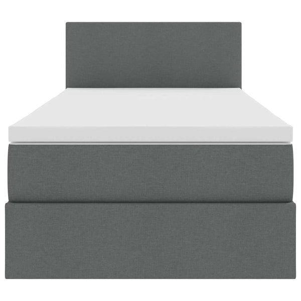 vidaXL Lit avec rangement et LED Gris foncé 90 x 190 cm Tissu