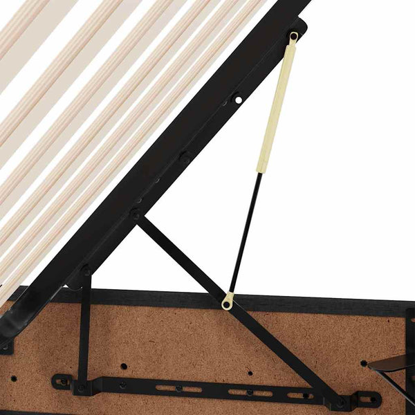 Stauraumbett mit LED Schwarz 90x190 cm