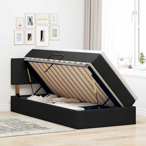 Stauraumbett mit LED Schwarz 90x190 cm