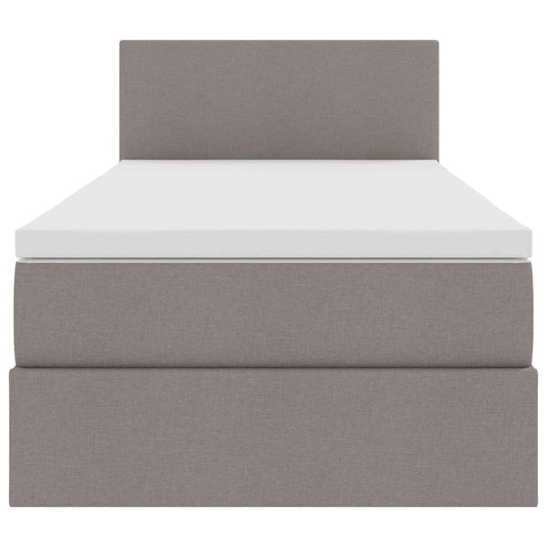 Stauraumbett mit LED Kopfteil Taupe 90x190 cm