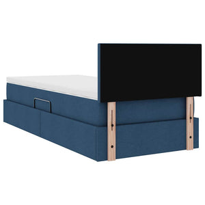 Bett mit Stauraum und LED Blau 90x190 cm