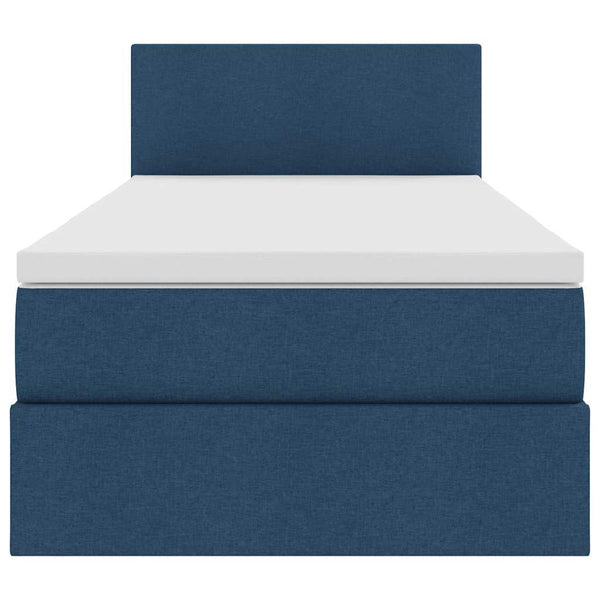 Bett mit Stauraum und LED Blau 90x190 cm