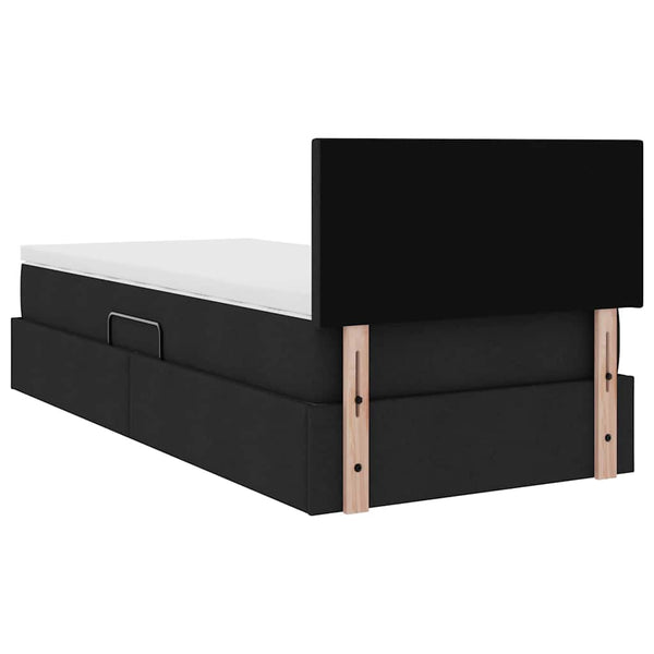 Bett mit Stauraum und LED Schwarz 90x200 cm