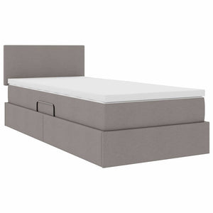 Bett mit Stauraum, LED & Matratze Taupe 90x200 cm