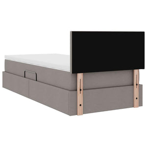 Bett mit Stauraum, LED & Matratze Taupe 90x200 cm
