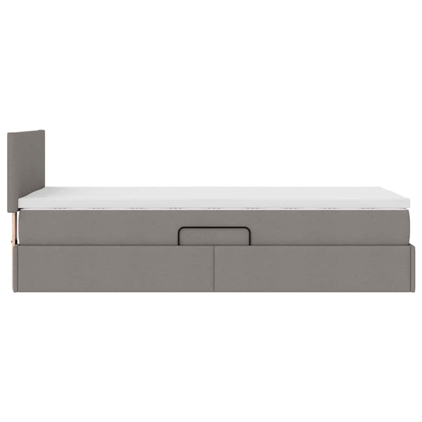 Bett mit Stauraum, LED & Matratze Taupe 90x200 cm