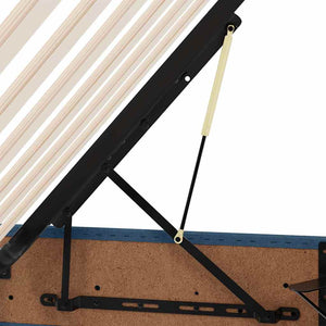 Bett mit Stauraum, LED & Matratze Blau 90x200 cm