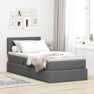 Stauraumbett mit LED Dunkelgrau 100x200 cm