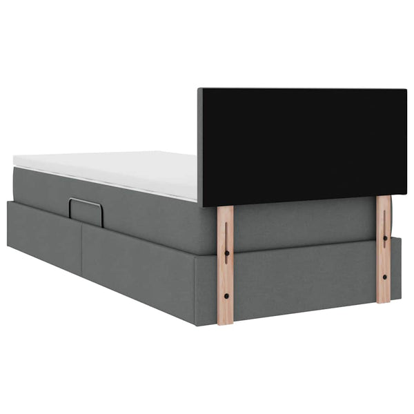 Stauraumbett mit LED Dunkelgrau 100x200 cm