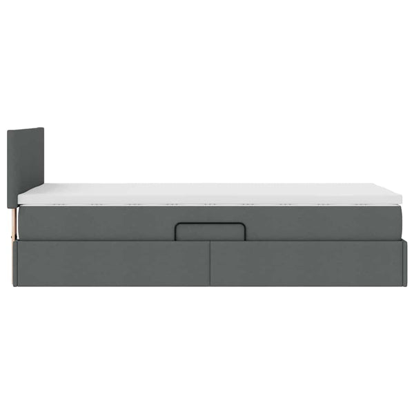 Stauraumbett mit LED Dunkelgrau 100x200 cm