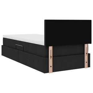 Bett mit Stauraum & LED Schwarz 100x200 cm