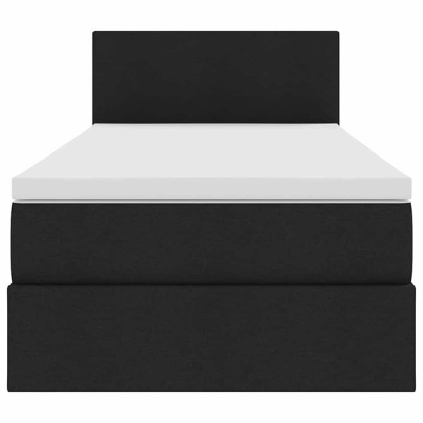 Bett mit Stauraum & LED Schwarz 100x200 cm