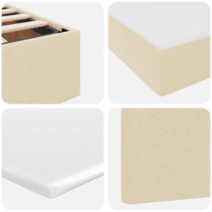 Bett mit Stauraum, LED, Kopfteil Creme 100x200 cm