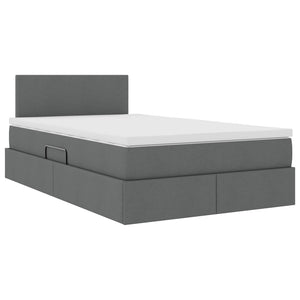 Bett mit Stauraum und LED Dunkelgrau 120x190 cm