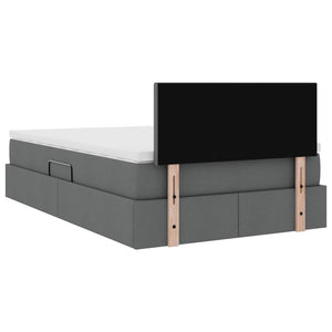 Bett mit Stauraum und LED Dunkelgrau 120x190 cm