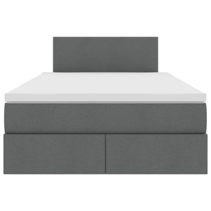 Bett mit Stauraum und LED Dunkelgrau 120x190 cm