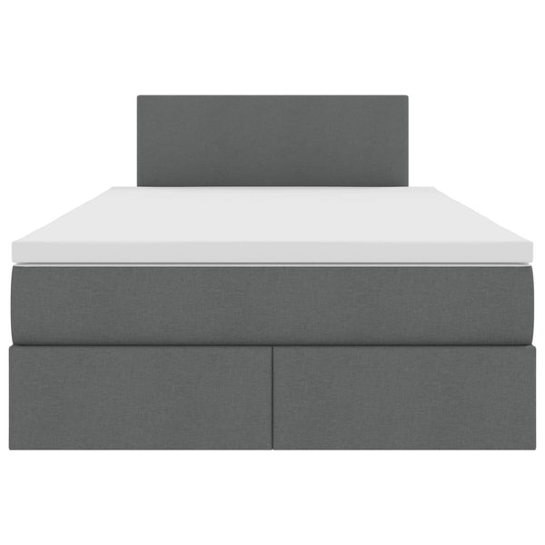 Bett mit Stauraum und LED Dunkelgrau 120x190 cm