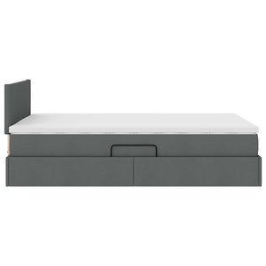 Bett mit Stauraum und LED Dunkelgrau 120x190 cm