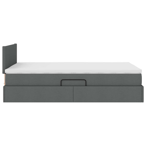 Bett mit Stauraum und LED Dunkelgrau 120x190 cm