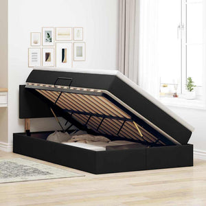 Stauraumbett mit LED Schwarz 120x190 cm