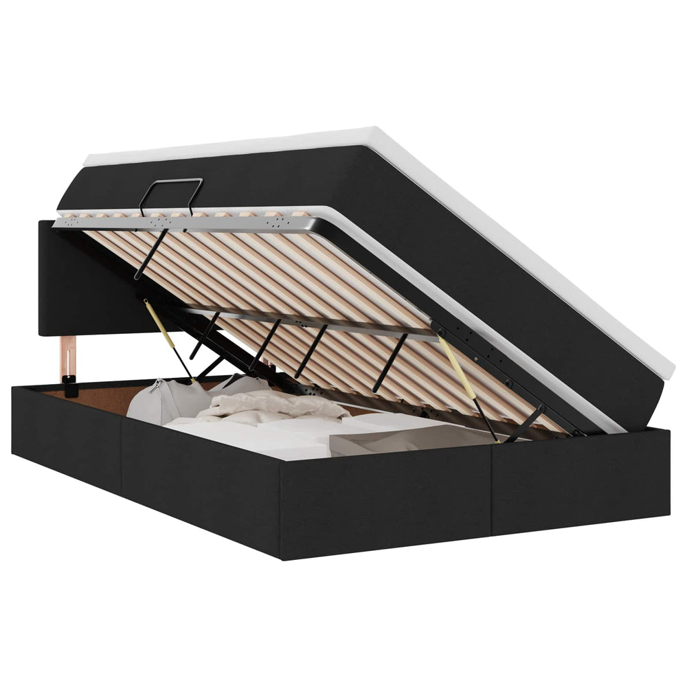 vidaXL Bed with Storage and LED with LED Black 120 x 190 cm Fabric