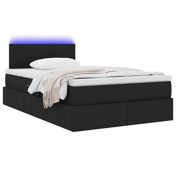 Stauraumbett mit LED Schwarz 120x190 cm