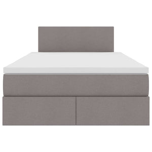 Bett mit Stauraum, LED & Matratze Taupe 120x190 cm