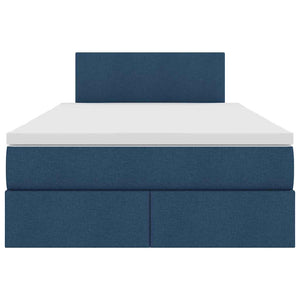 Bett mit Stauraum, LED & Matratze Blau 120x190 cm